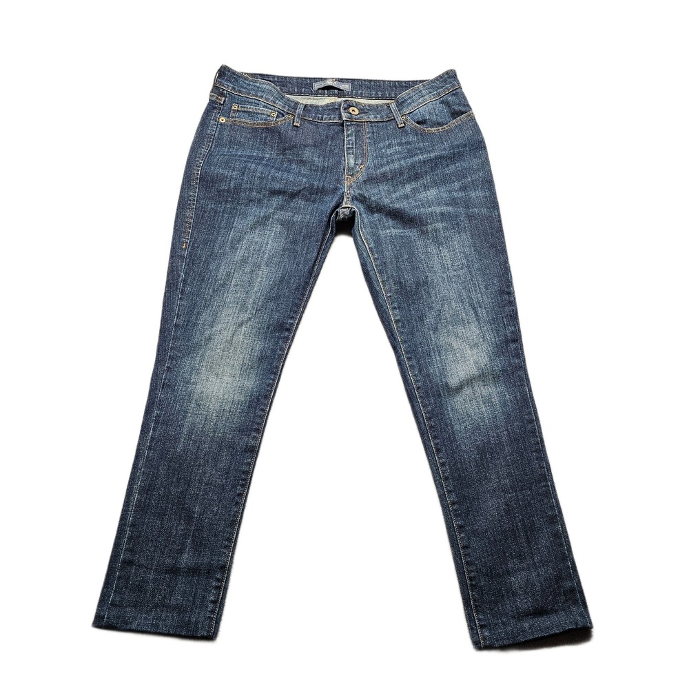 Levi's 531 Jeans Womens 12S Blue Denim Dark Wash Faded Stretch Skinny Leg Grunge